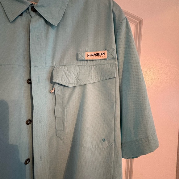 Magellan Outdoors Men's Light Blue Button Down Shirt - Picture 3 of 4